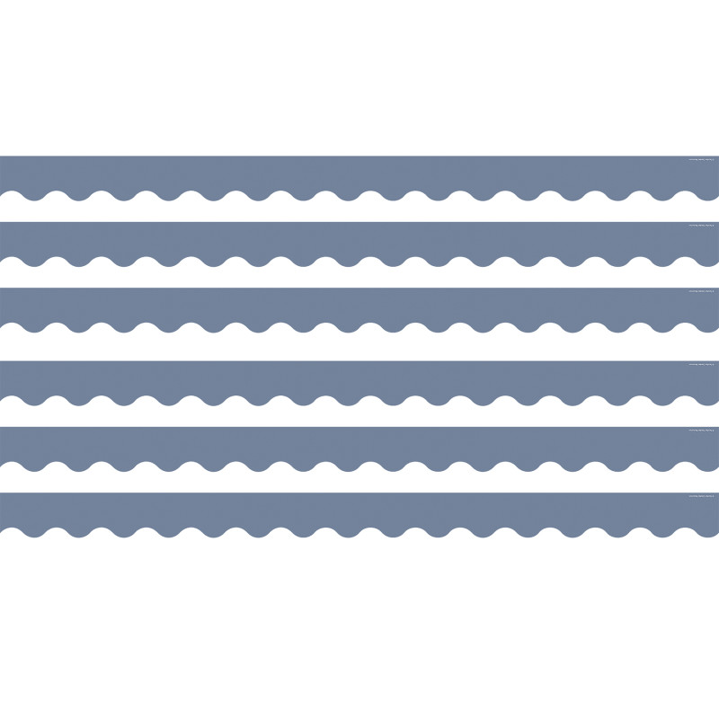 Aegean Blue Scalloped Border Trim, 35 Feet Per Pack, 6 Packs