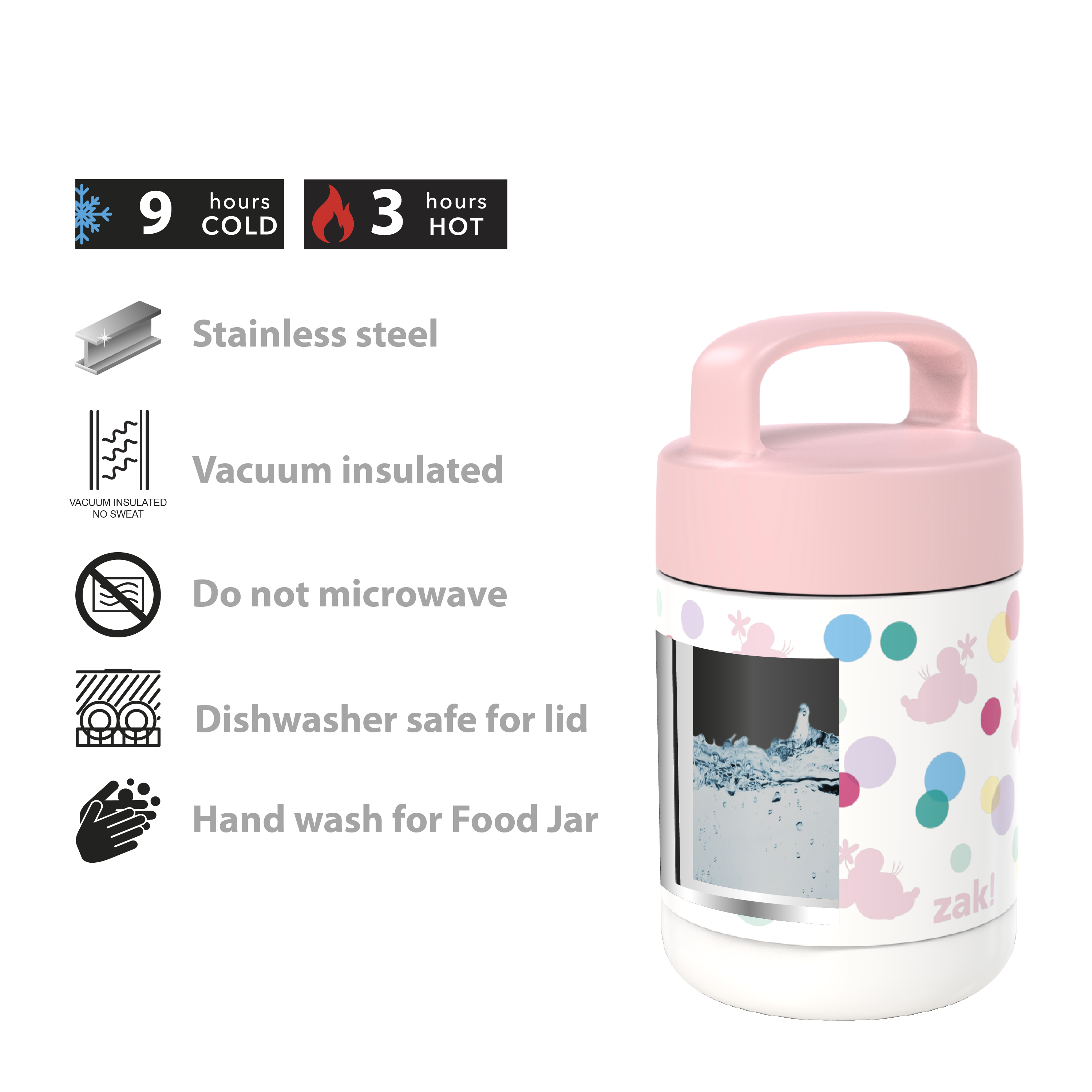 Disney Reusable Vacuum Insulated Stainless Steel Food Container, Minnie Mouse slideshow image 8 Disney Reusable Vacuum Insulated Stainless Steel Food Container, Minnie Mouse slideshow image 8