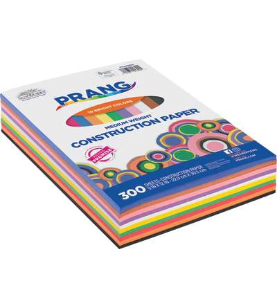 Prang® Construction Paper, 10 Assorted Colors, 9" x 12", 300 Sheets