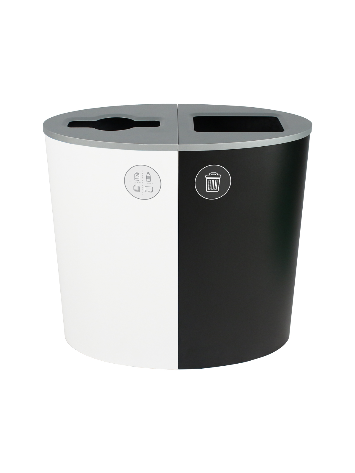 SPECTRUM – Double – Kit – Mixed Recyclables-Waste – Mixed-Full – White-Black