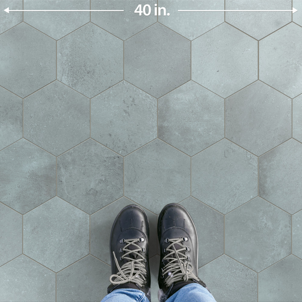 Atlas Hex Grey 8-5/8 in. x 9-7/8 in. Porcelain Floor and Wall Tile