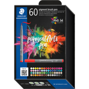 Pigment Arts Brush Pens, Assorted Colors, Set of 60