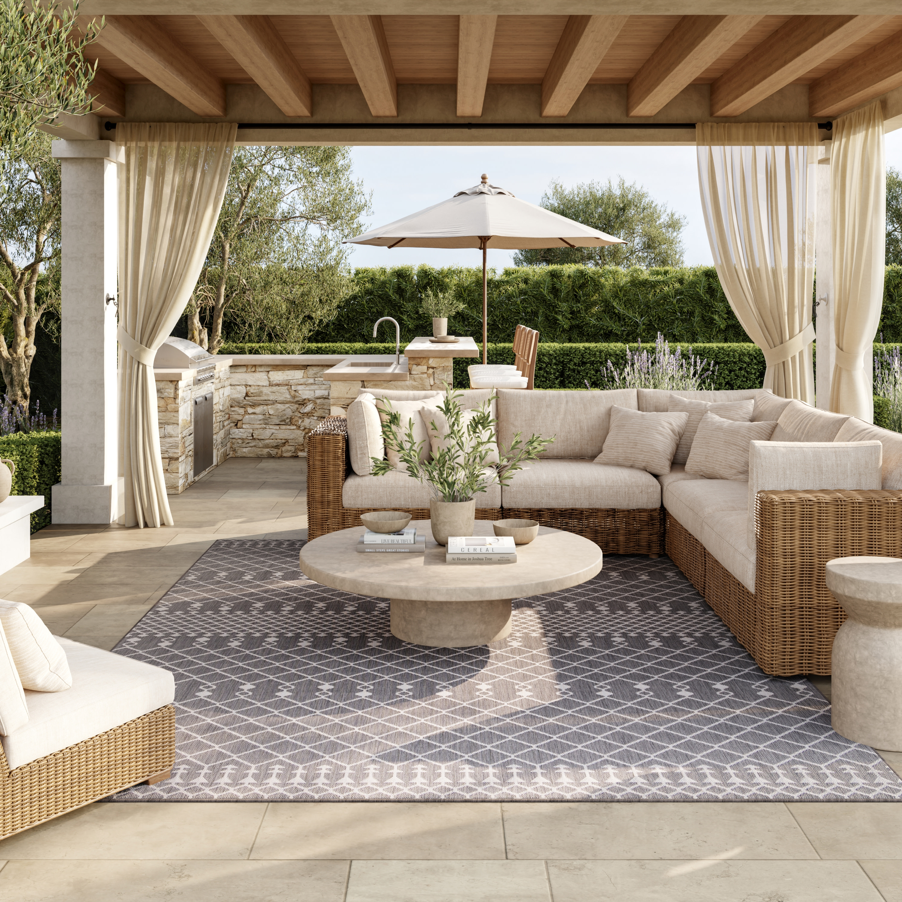 Nourison Positano 7' x 10' Charcoal Modern Rug