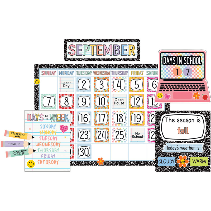 Cool for School Calendar Bulletin Board Set, 110 Pieces