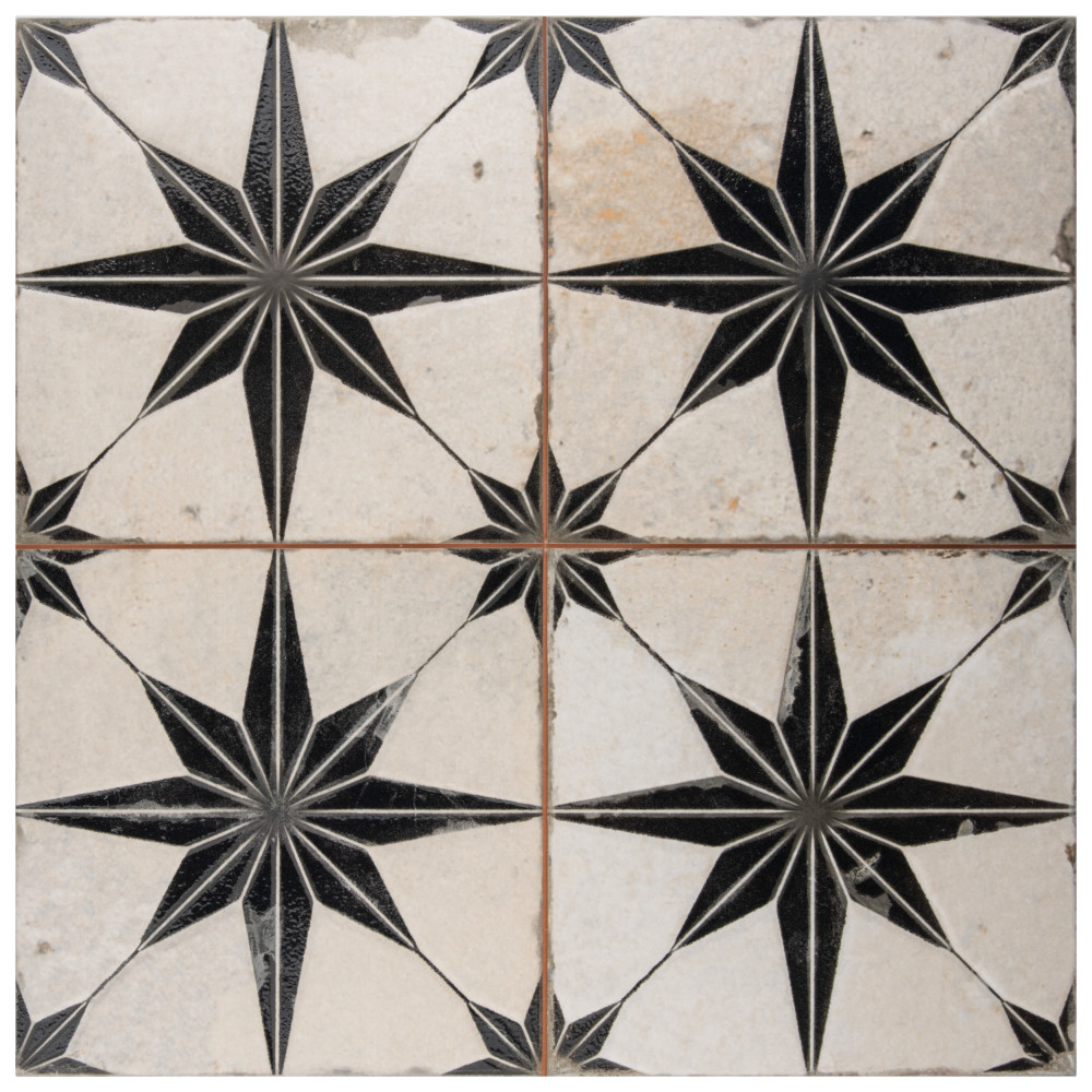 Kings Star Luxe Nero 17-5/8 in. x 17-5/8 in. Ceramic Floor and Wall Tile