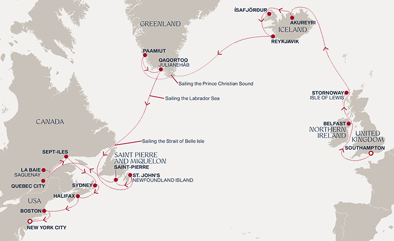 Itinerary map