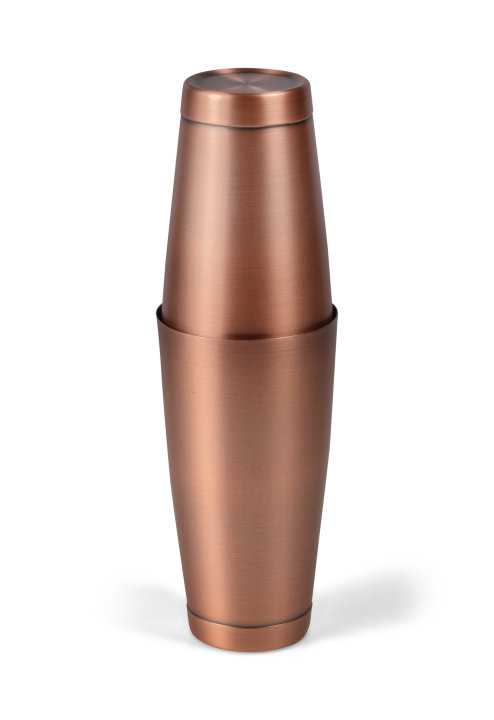 Shaker à cocktail en deux pièces couleur Ancien cuivre