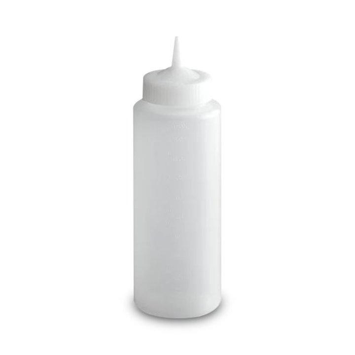 32-ounce Traex® Color Mate™ clear ridged wide-mouth single-tip squeeze dispenser