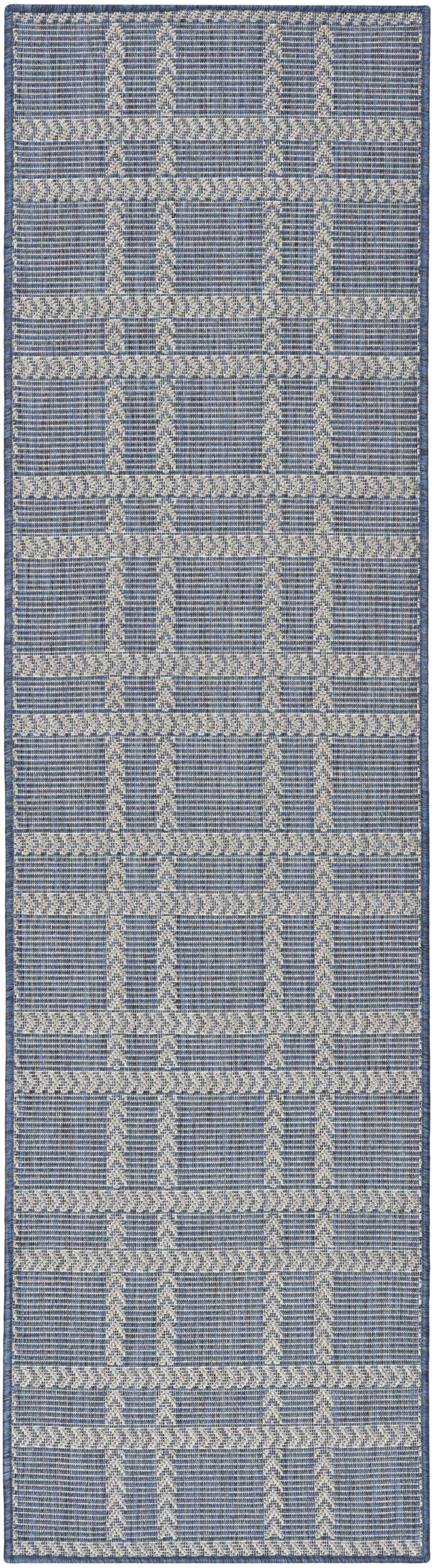 Nourison Horizon Indoor/Outdoor 2'2" x 8' Navy Modern Rug