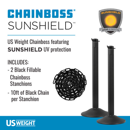 ChainBoss Stanchion - Black Empty with Black Chain 2