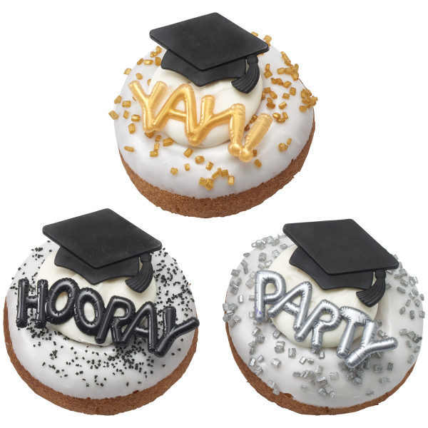 Mini Metallic Balloon Words Cupcake Layon