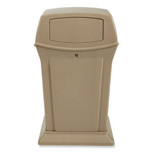 Rubbermaid Commercial, Ranger®, 45gal, Resin, Beige, Square, Receptacle