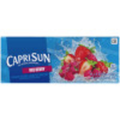 Capri Sun Red Berry Strawberry Raspberry Flavored Juice Drink Blend, 10 ct Box, 6 fl oz Pouches