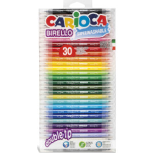 Birello Felt Tip Dual Tip Washable Pens - 30 Pieces