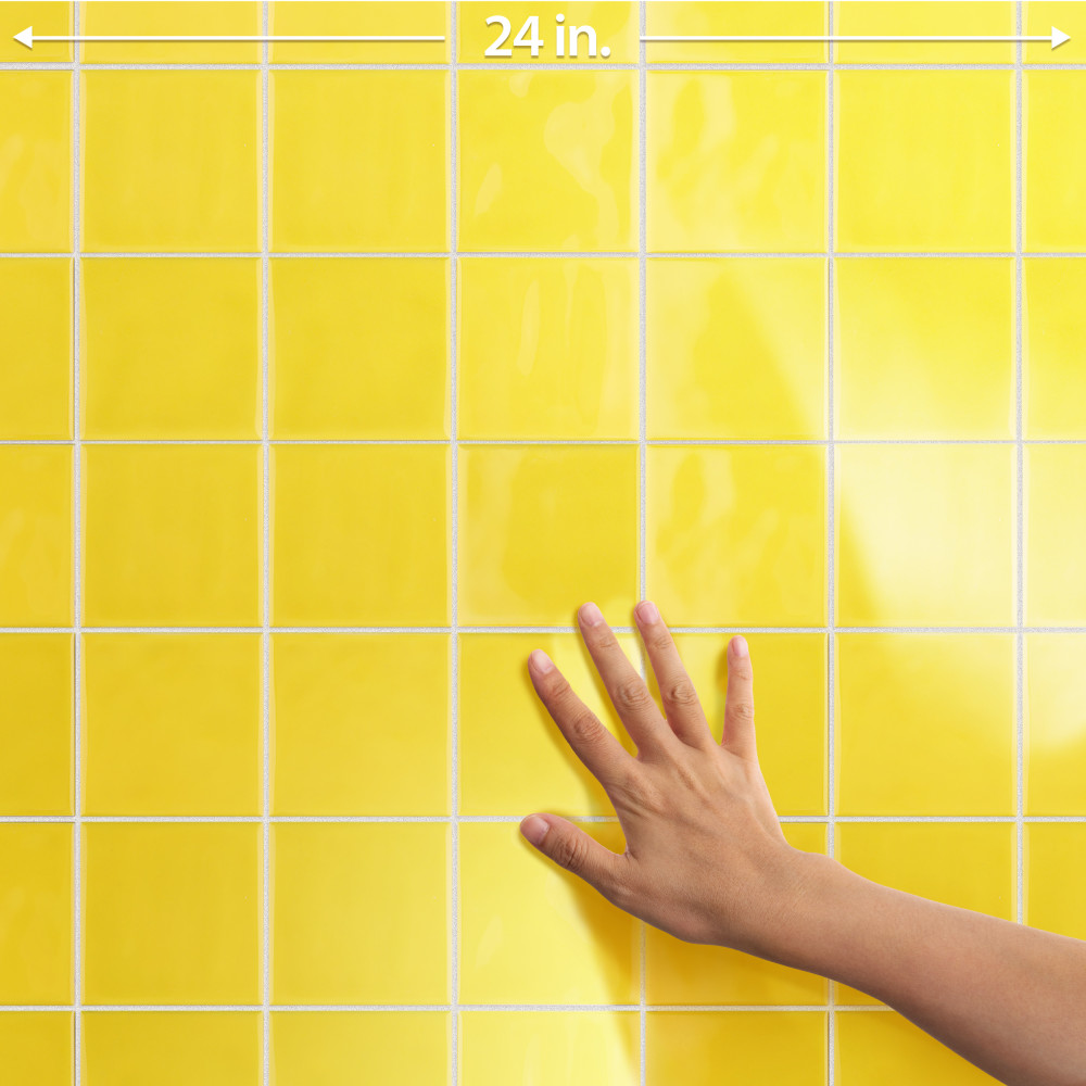 Twist Square Yellow Lemon 11-3/4 in. x 11-3/4 in. Ceramic Mosaic Tile