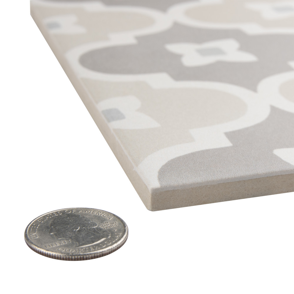 Caprice Pastel Bowtie 7-7/8 in. x 7-7/8 in. Porcelain Floor and Wall Tile