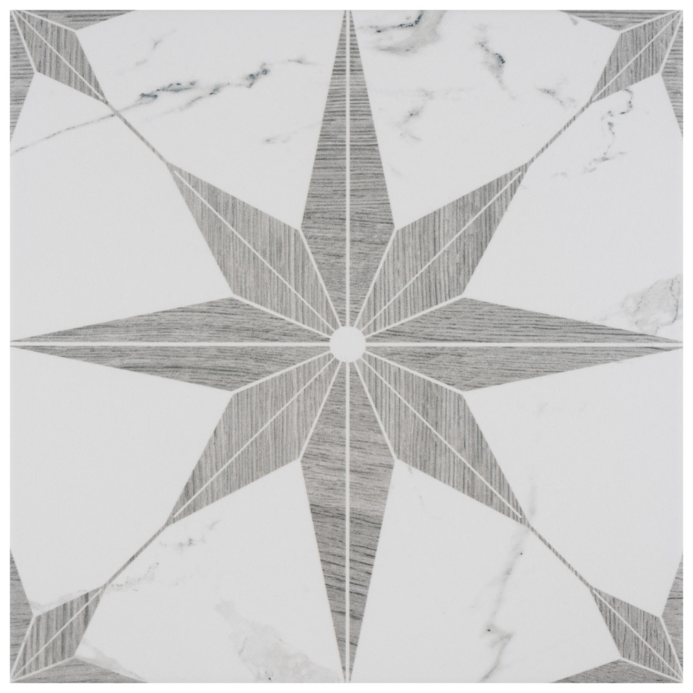 Llama Stella Loire Silver Smoke 9-3/4 in. x 9-3/4 in. Porcelain Floor and Wall Tile