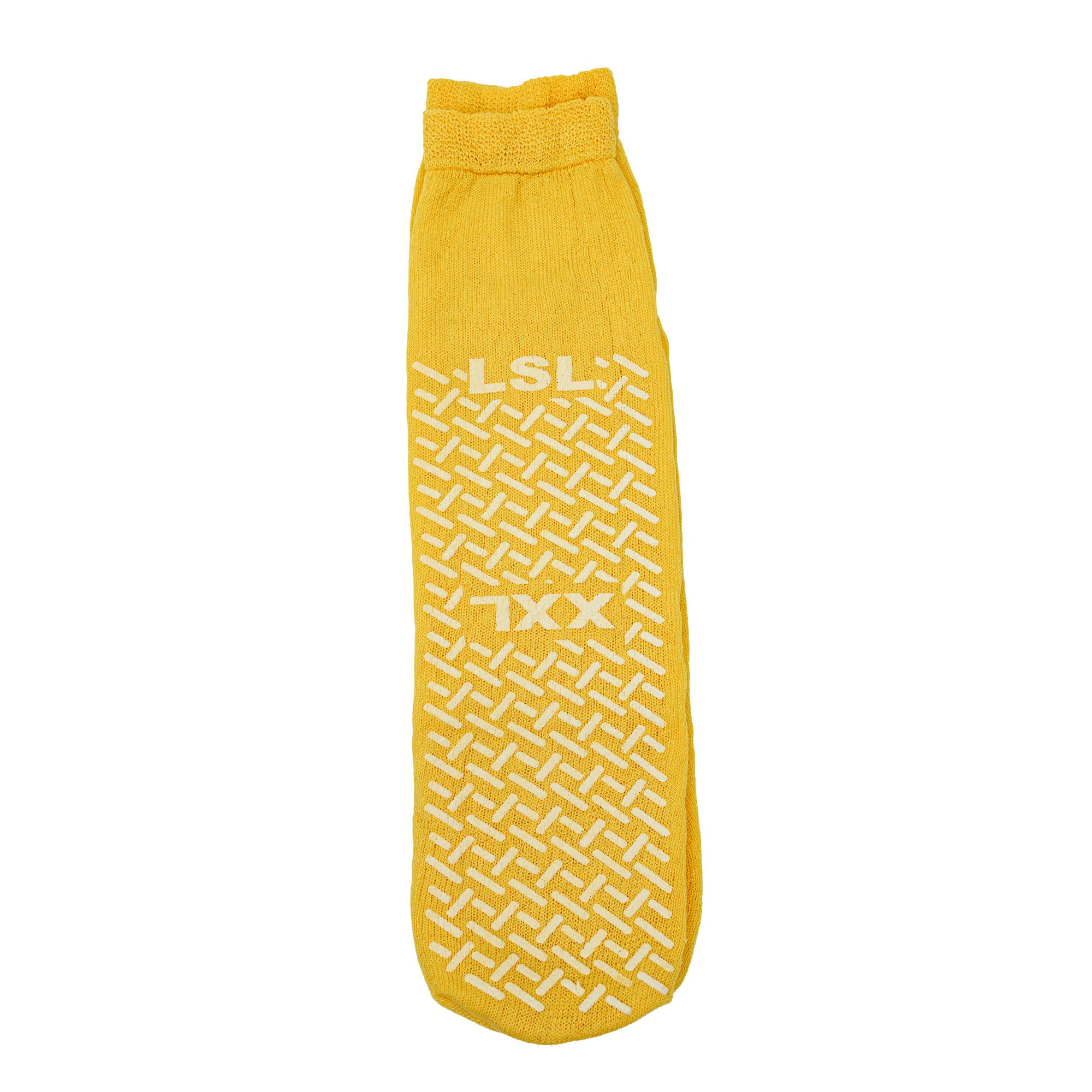 Risk Management Slipper Socks Unisex Adult 2X-Large Double Tread Single Patient Use Yellow