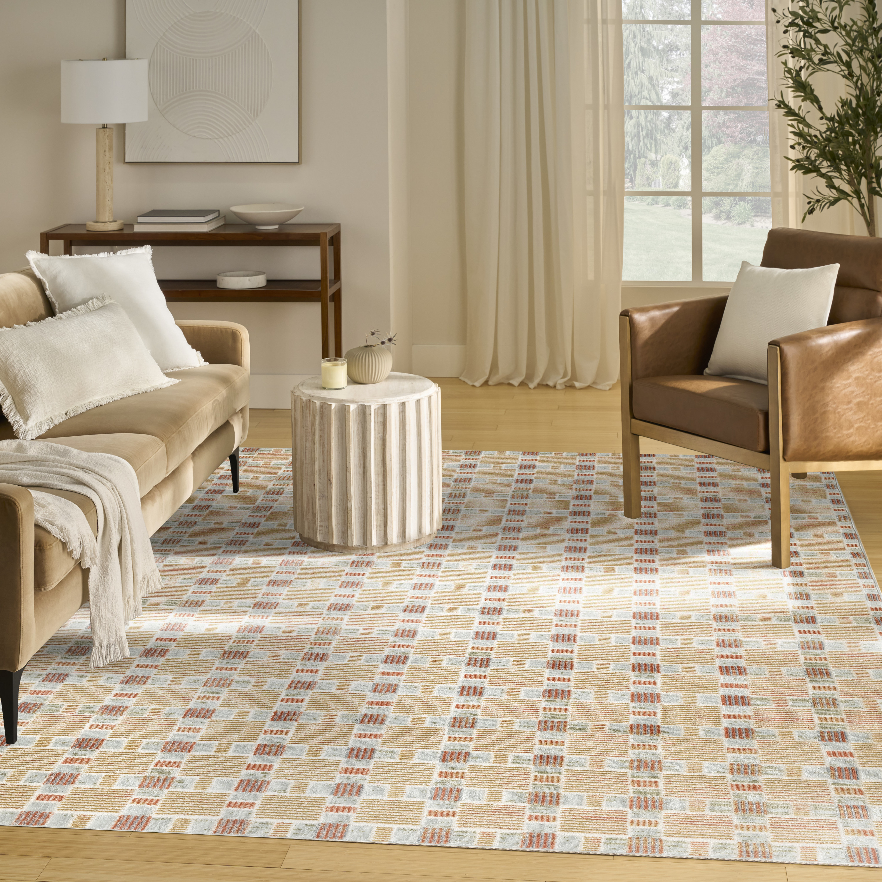 Nourison Nordic 8' x 10' Rust Multicolor Modern Indoor Rug