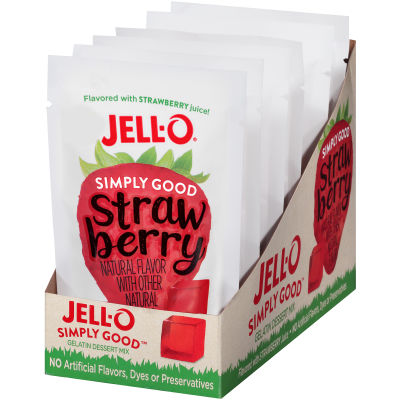 Jell-O Simply Good Strawberry Gelatin Mix 3 oz Pouch