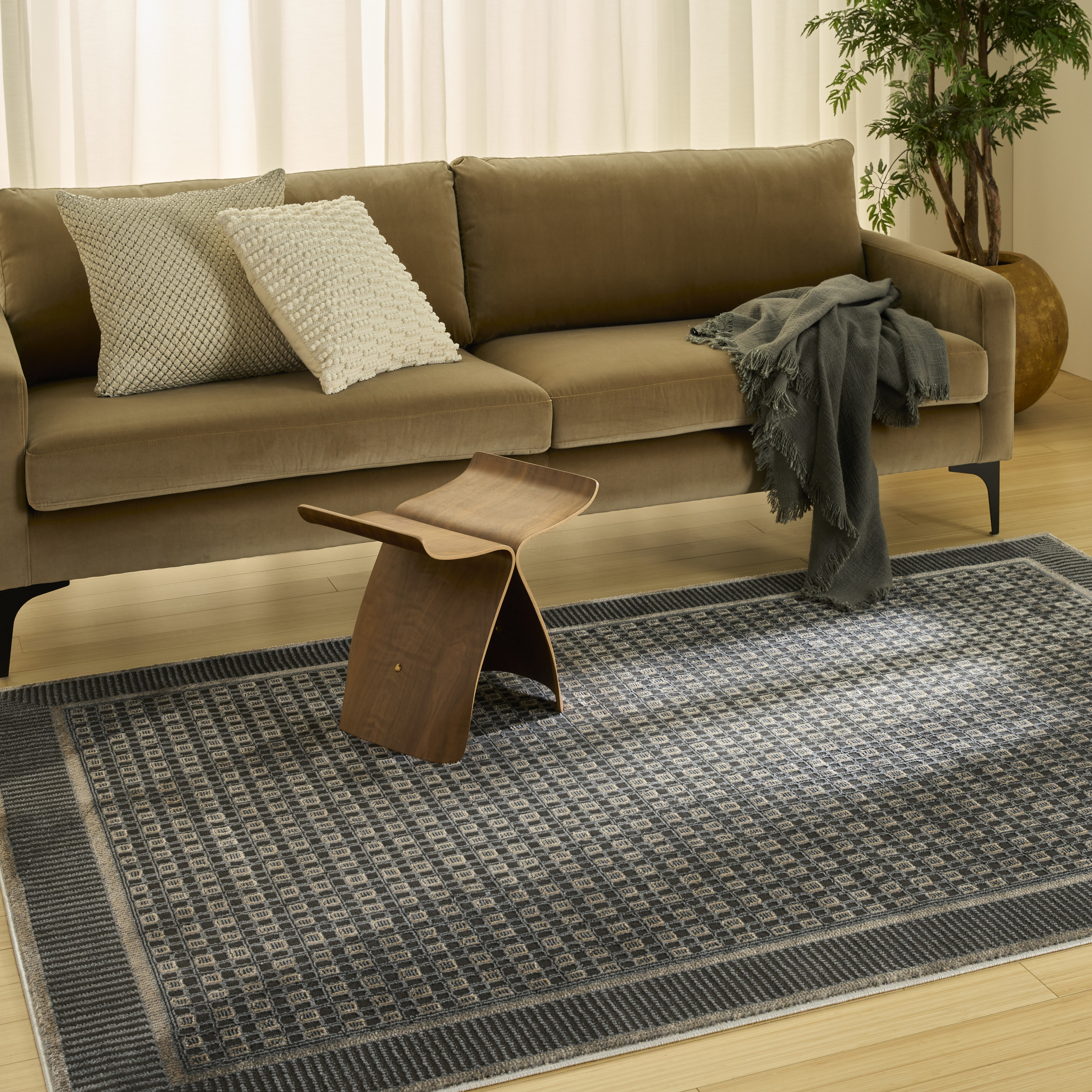 Nourison Nordic 6' x 9' Black Taupe Art Deco Indoor Rug
