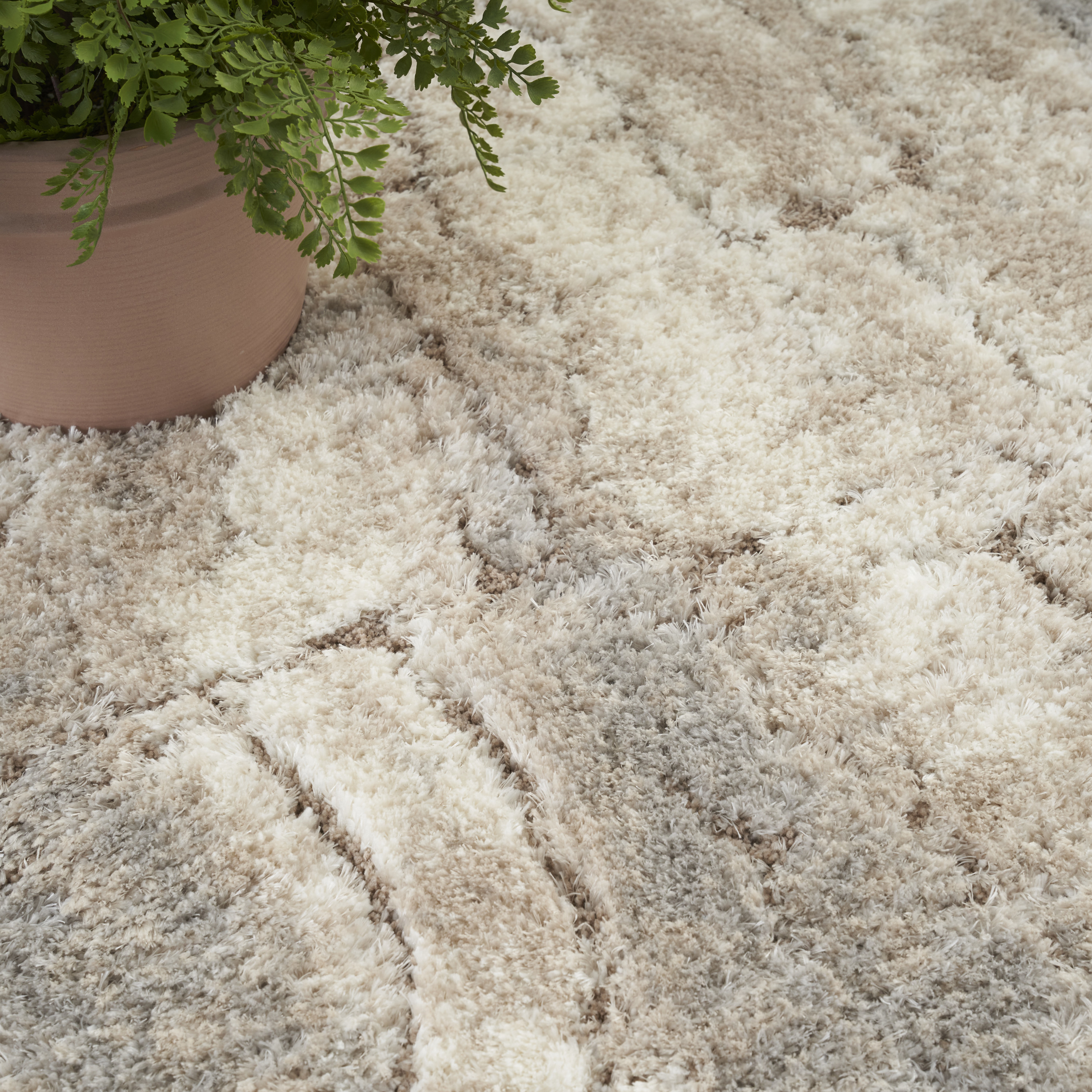 Nourison Dreamy Shag 5'3" x 7'3" Ivory Beige Shag Indoor Rug