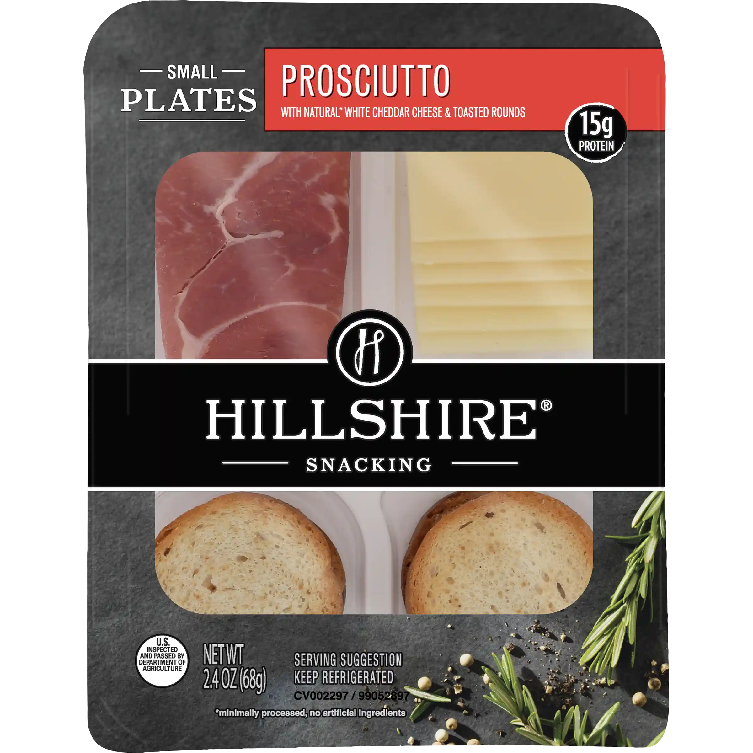 Hillshire® Snacking Small Plates, Prosciutto Deli Lunch Meat with White Cheddar Cheese, 2.4 oz_image_3