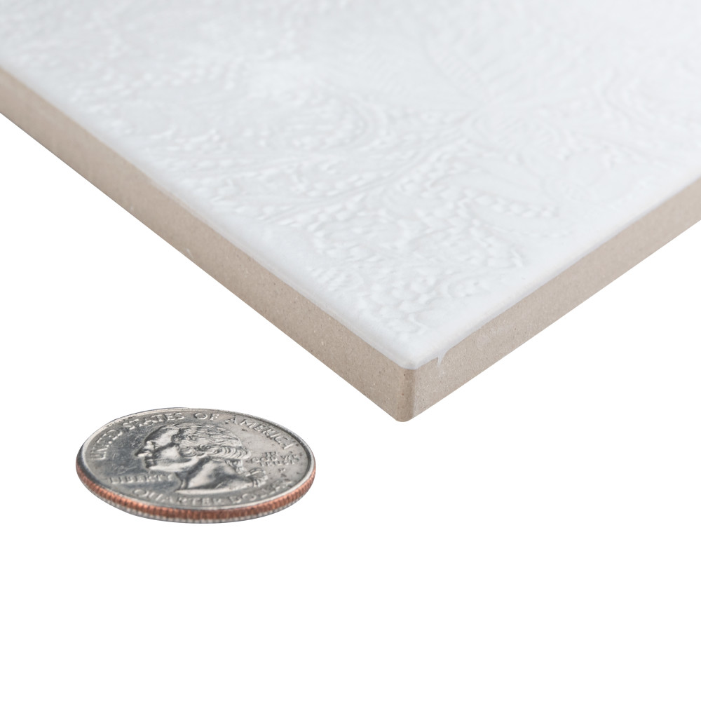 Rhombus White 5-1/2 in. x 9-1/2 in. Porcelain Floor and Wall Tile