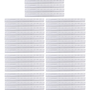 Plastic Ruler with Pencil Groove, 12-Inch, Clear, Pack of 36