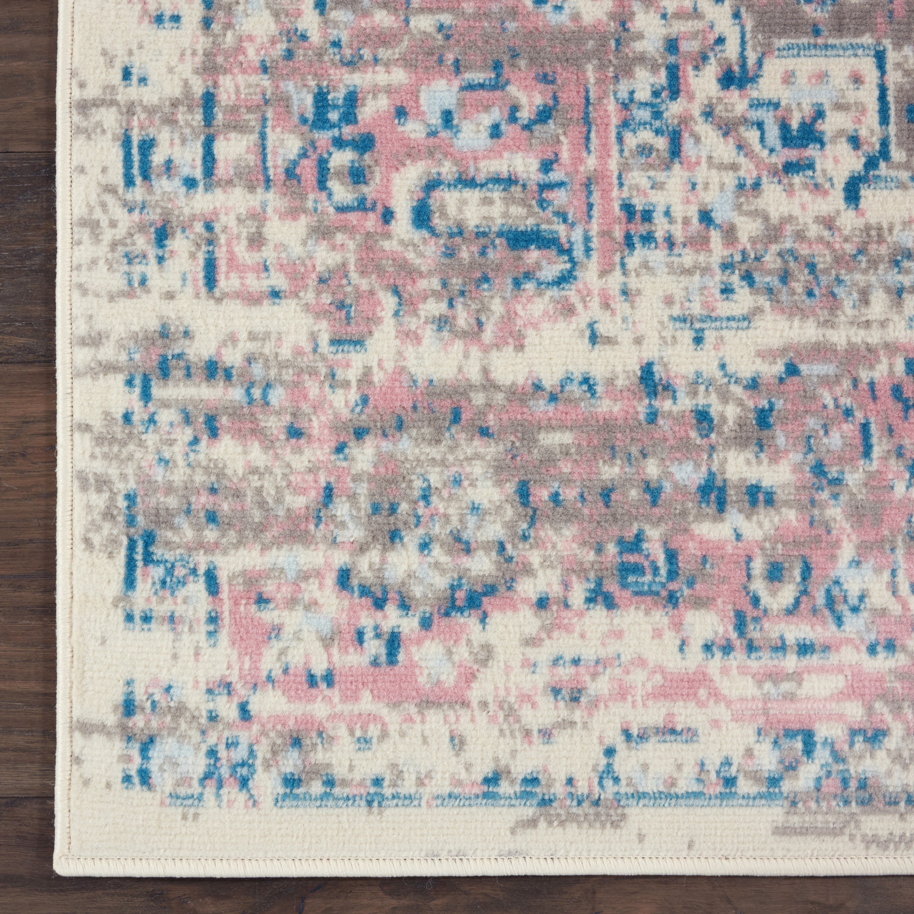 Nourison Grafix 2'3" x 10' Ivory Pink Vintage Indoor Rug