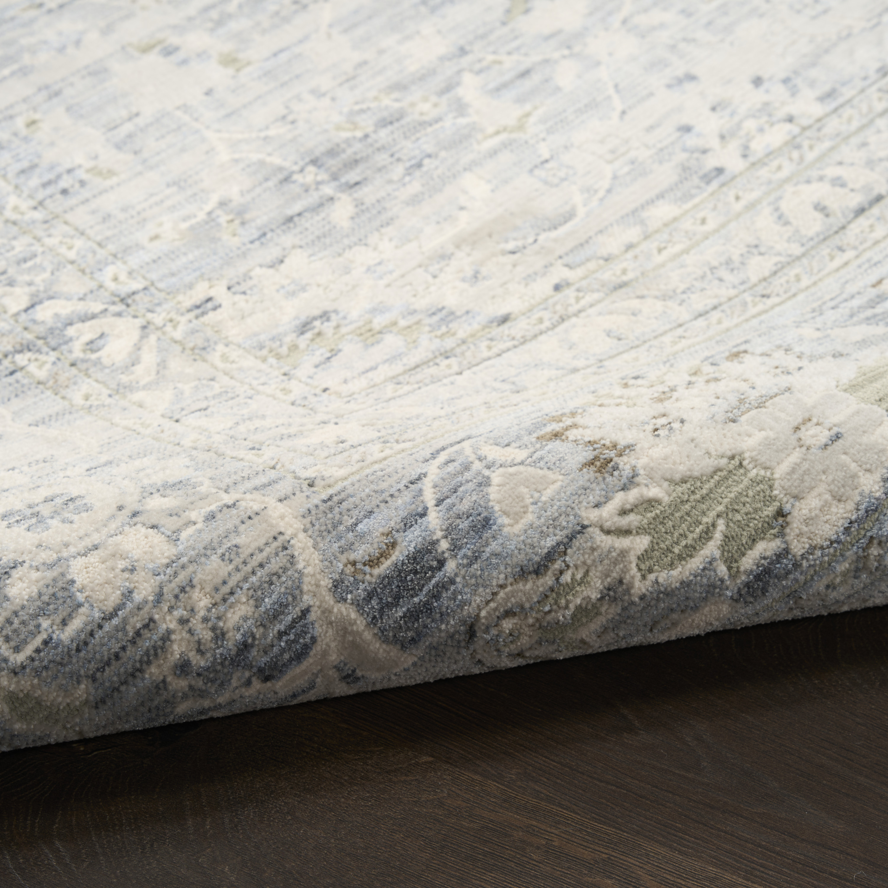 Nourison Soft Mist 9' x 12' Light Blue Vintage Indoor Rug