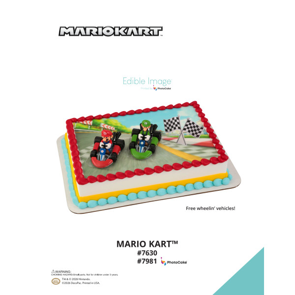 Mario Kart™ The Magic of Cakes® PhotoCake® Enhanced Background Page