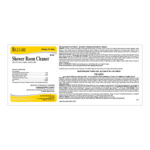 Label RTU 142 Shower Room Cleaner