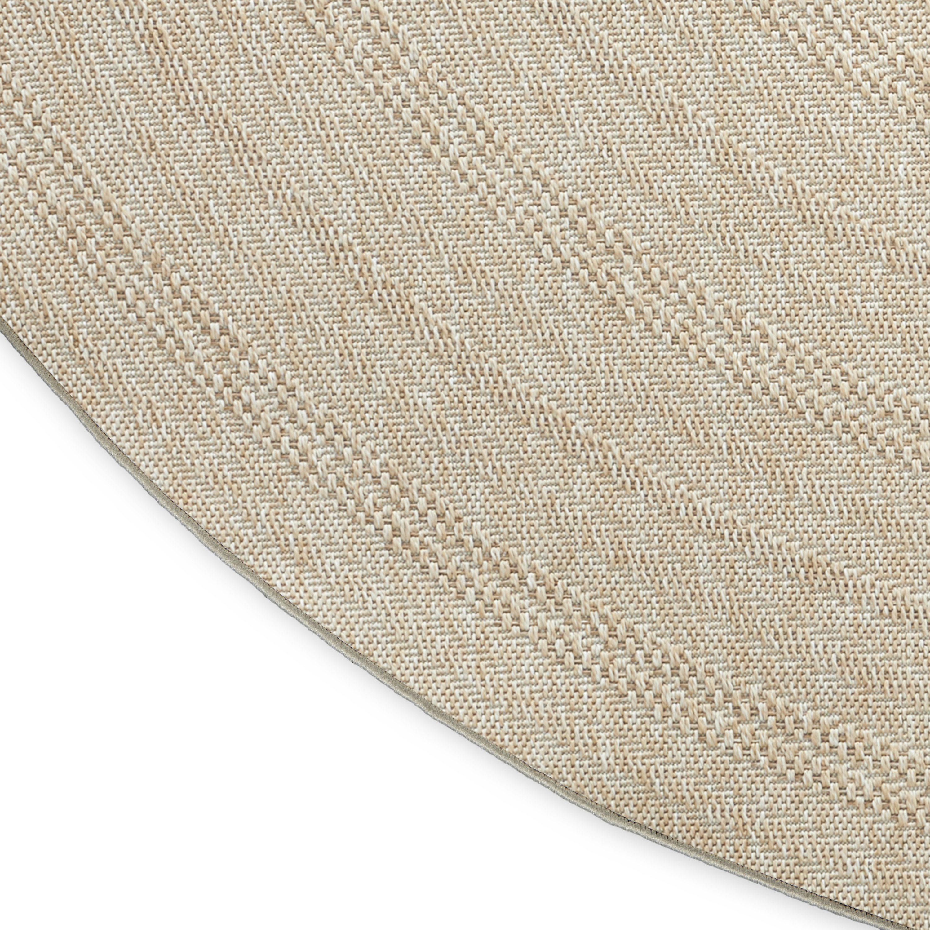 Nourison Tulum 8' x Round Taupe Ivory Outdoor Rug