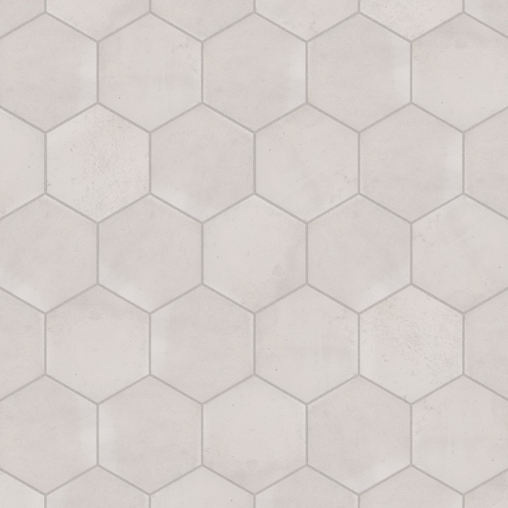 Capri Hex Neve 7x8 Hexagon Porcelain Floor and Wall Digital Pattern