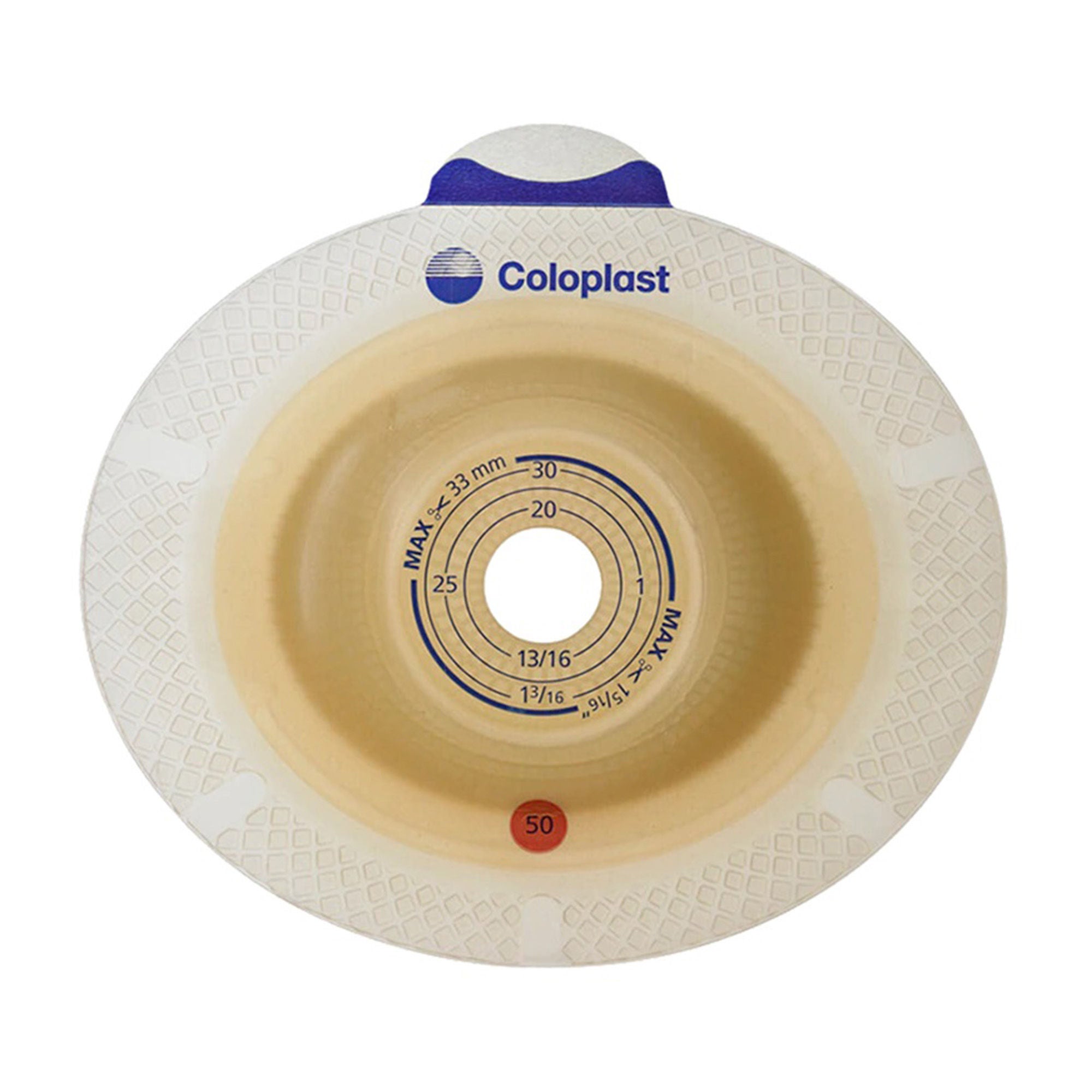 SenSura® Click Convex Light Ostomy Barrier, 25 mm Stoma Opening, Red Match
