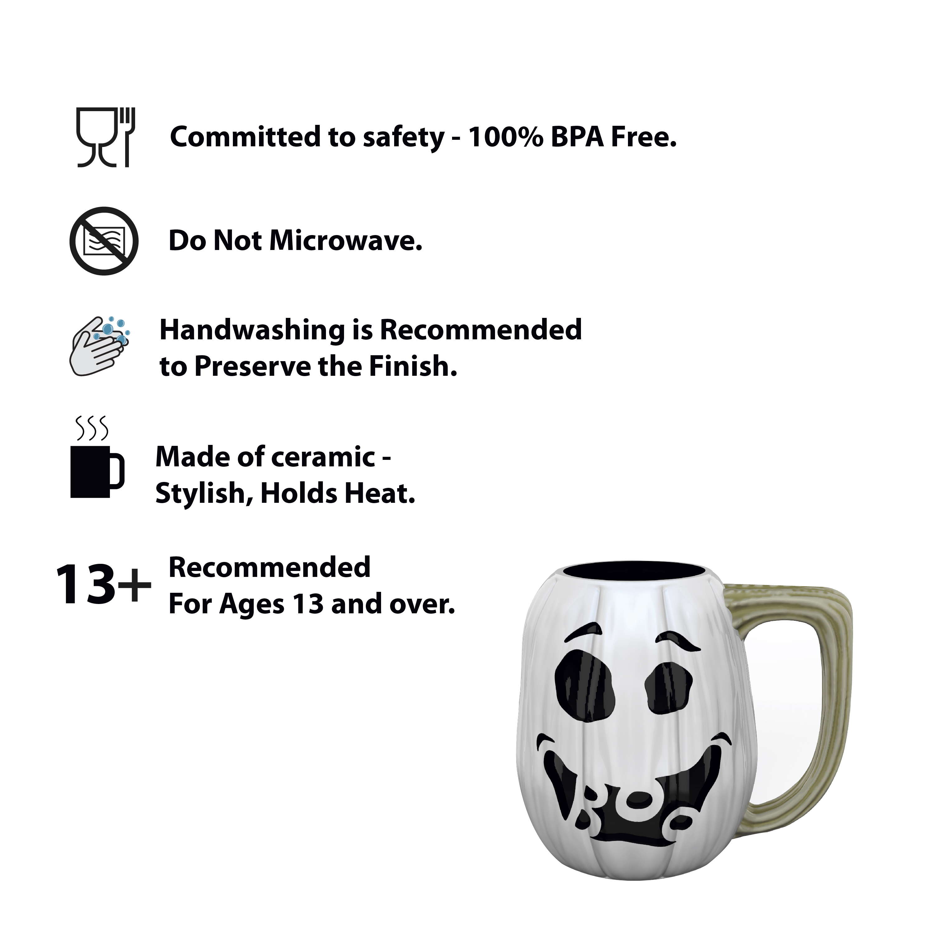 Halloween 15 ounce Coffee Mug and Spoon, Ghost Pumpkin slideshow image 7 Halloween 15 ounce Coffee Mug and Spoon, Ghost Pumpkin slideshow image 7