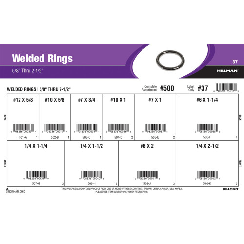 Welded Rings Assortment (5/8