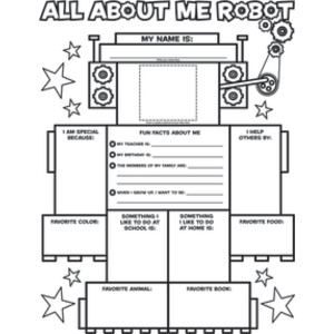 Graphic Organizer Poster, All-About-Me Robot, Grades K-2