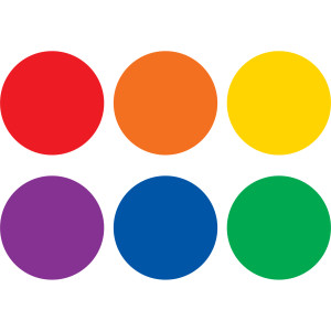 Spot On&reg; Colorful Circles Vinyl Floor Markers, 4"