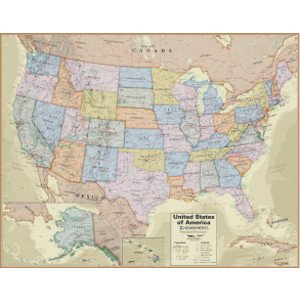 Boardroom Series United States Laminated Wall Map