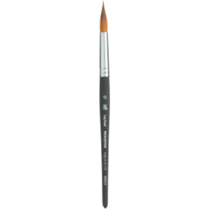 Aqua Elite Long Round Brush, Synthetic Bristles, Short Handle Watercolor Paintbrush, Matte Black, Size 12, 1 Count