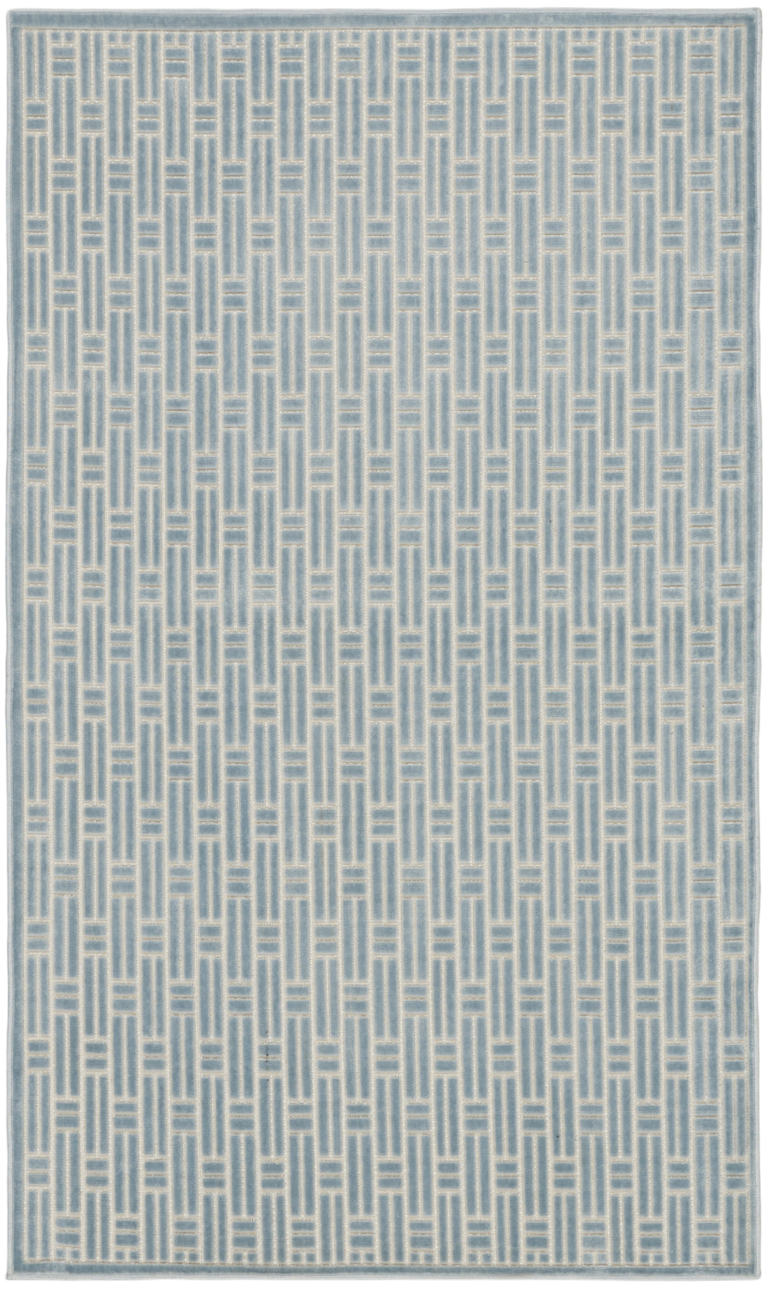Nourison Washable Charm 3' x 5' Blue Ivory Modern Indoor Rug