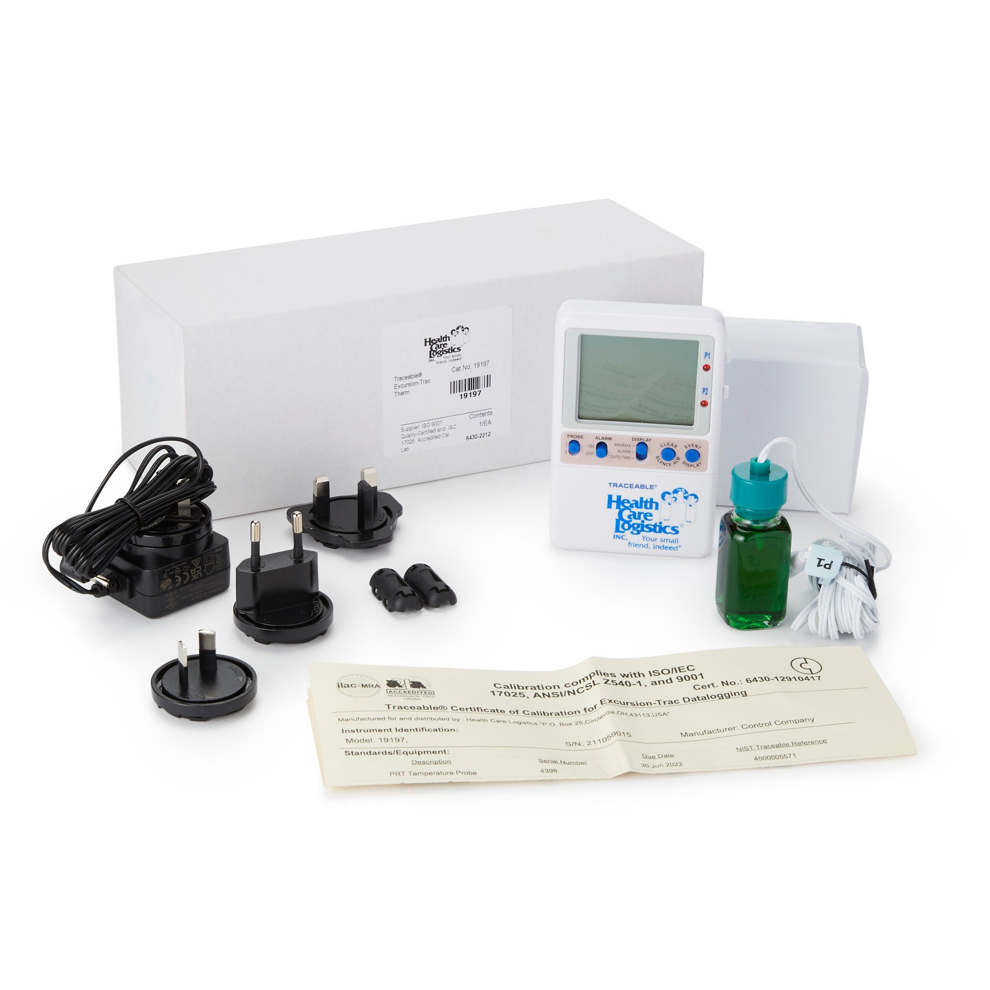 Excursion-Trac™ Datalogging Thermometer with Probe Bottle