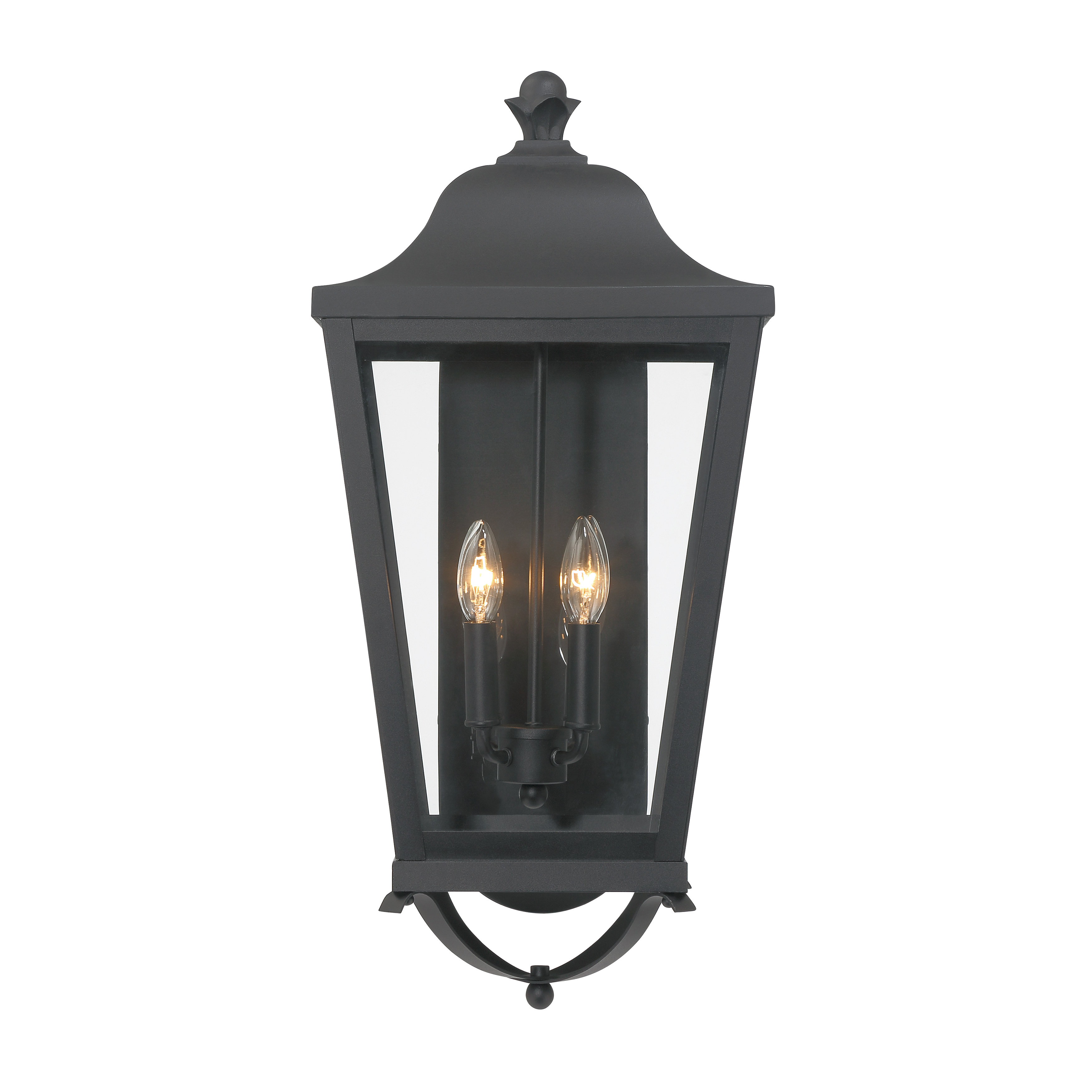 4 Light Outdoor Wall Mount in Sand Coal Finish with Clear Glass - alternate view