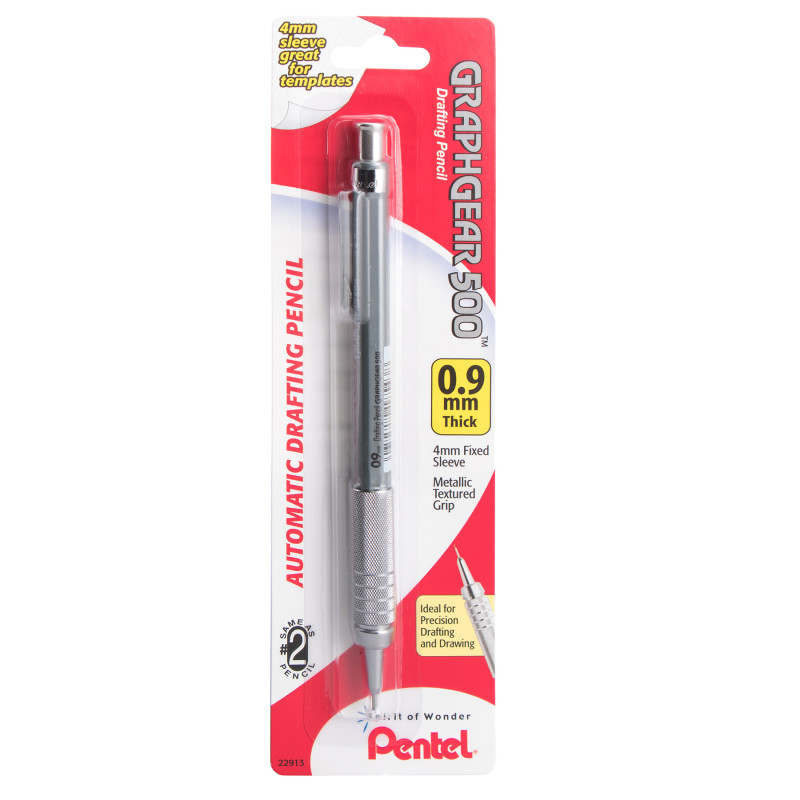 GraphGear 500 Automatic Drafting Pencil (0.9mm), Gray Barrel, 1 Count