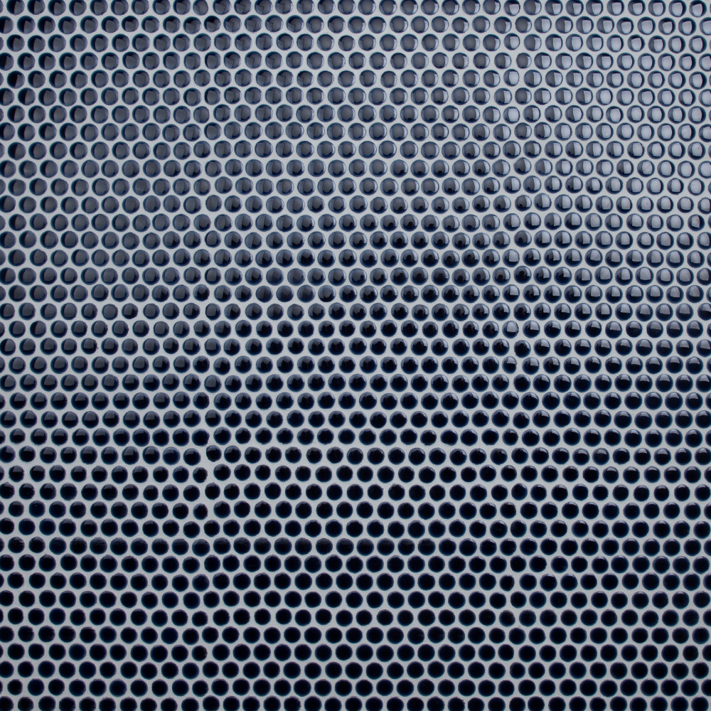 Hudson Penny Round Smoky Blue 11-7/8 in. x 12-5/8 in. Porcelain Mosaic Tile