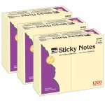 Charles Leonard Sticky Note Pads, 3" x 5" Plain, 12 Per Pack, 3 Packs CHL33305-3