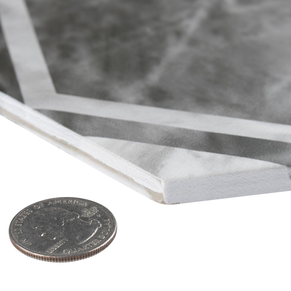 Classico Bardiglio Hex Dimension Dark 7 in. x 8 in. Porcelain Floor and Wall Tile