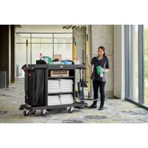 Rubbermaid Commercial, Full Size Housekeeping Cart, Black